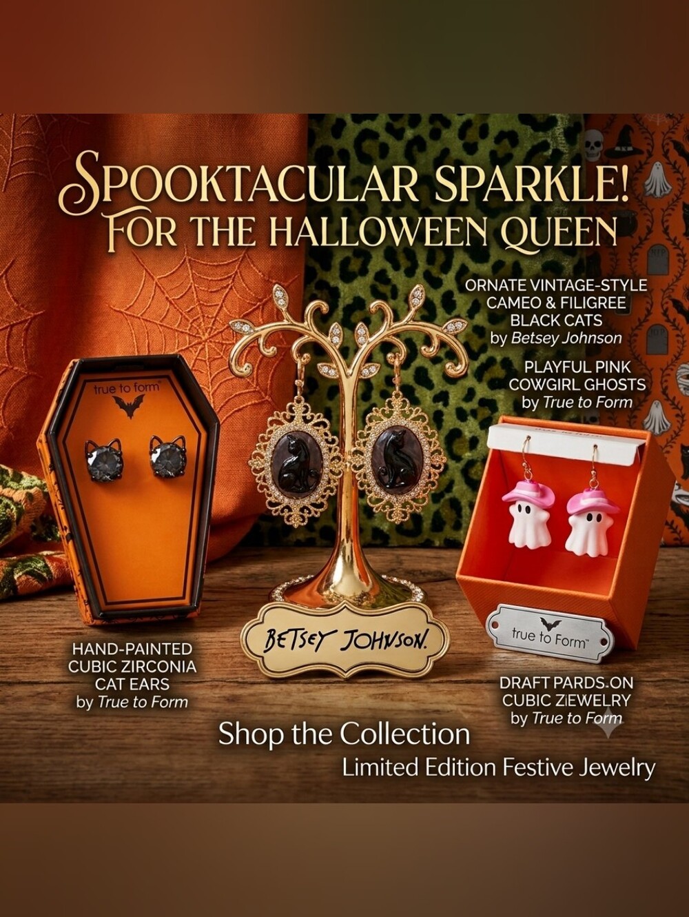 Holiday Festive Earrings, Pick 1, Betsey Johnson & True To Form, NWT